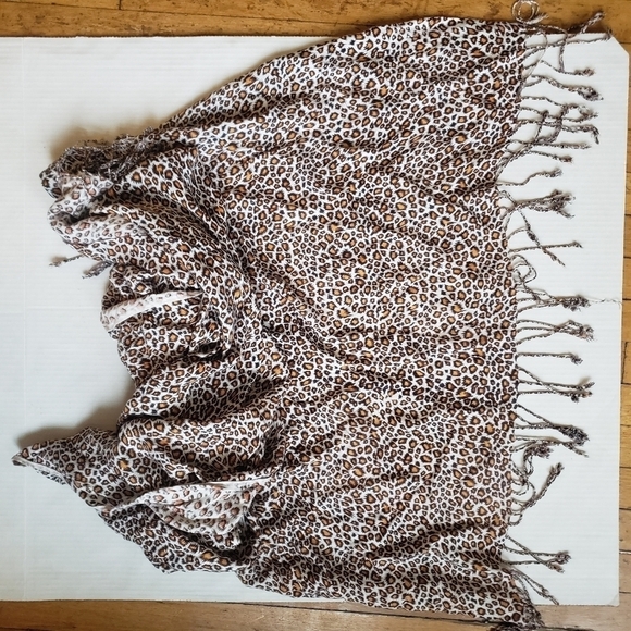 ANIMAL LEOPARD PPRINT LONG SCARF WRAP SHOULDER COVER COTTON* O/S - Picture 8 of 10